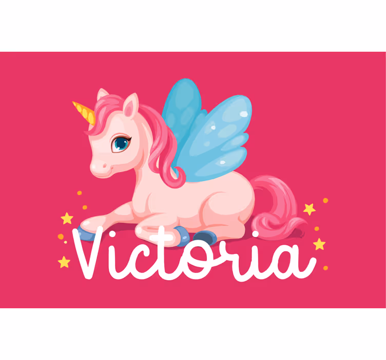 Rullgardin barn rolig rosa glad enhörning - Tenstickers