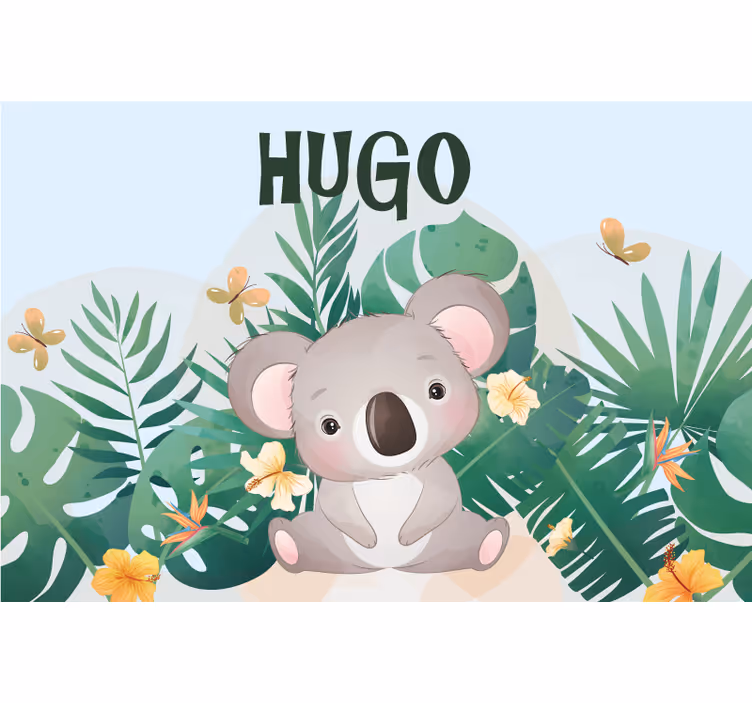 Rullgardin barn söt koala med namn - Tenstickers