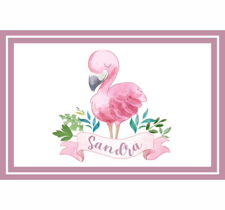 Rrullgardin barn personligt flamingo barnmatta - Tenstickers