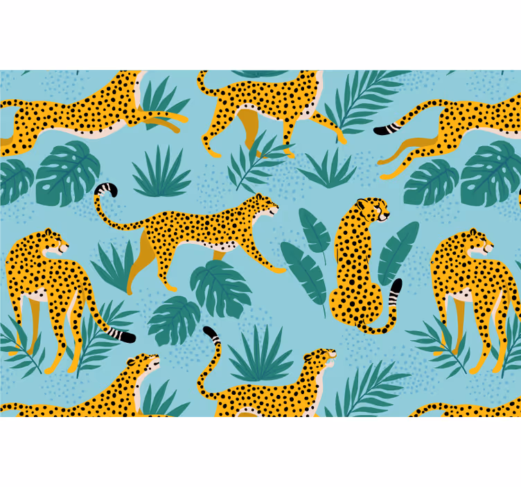 Rullgardin barn leopard safari - Tenstickers