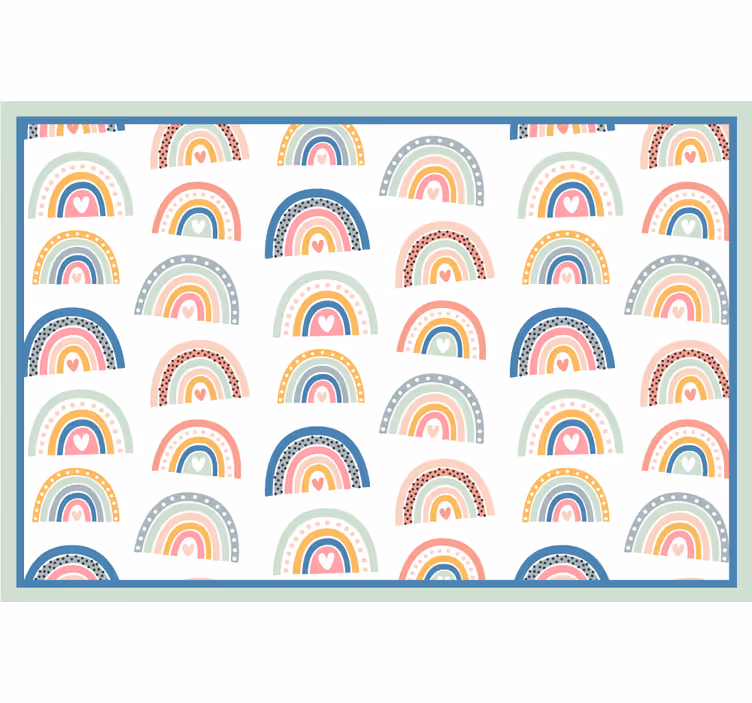 Rullgardin barn färgglad minimalistisk regnbåge mönster - Tenstickers