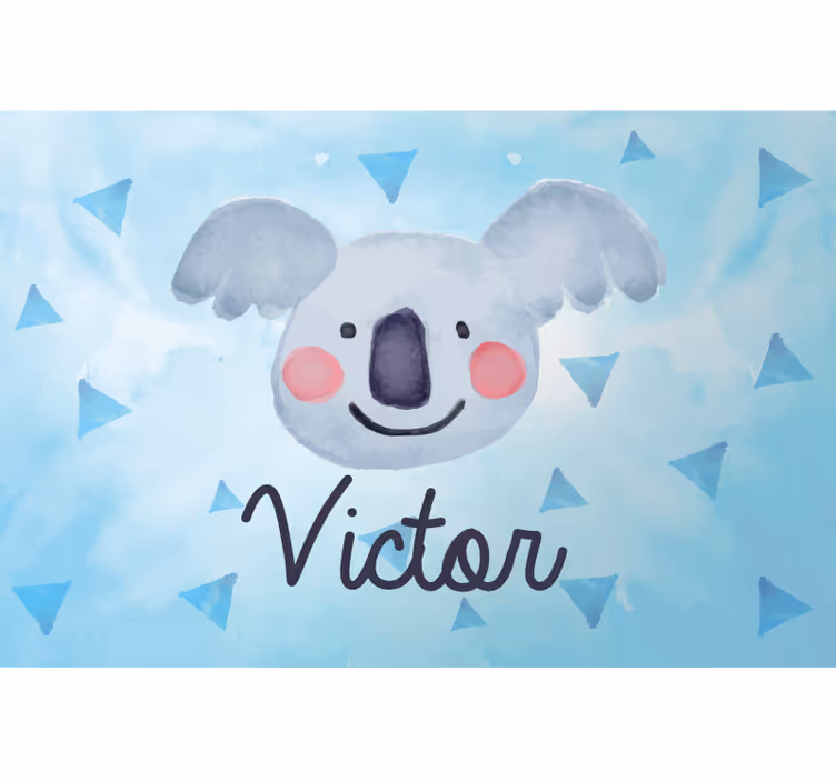 Rullgardin barn koala med namn - Tenstickers