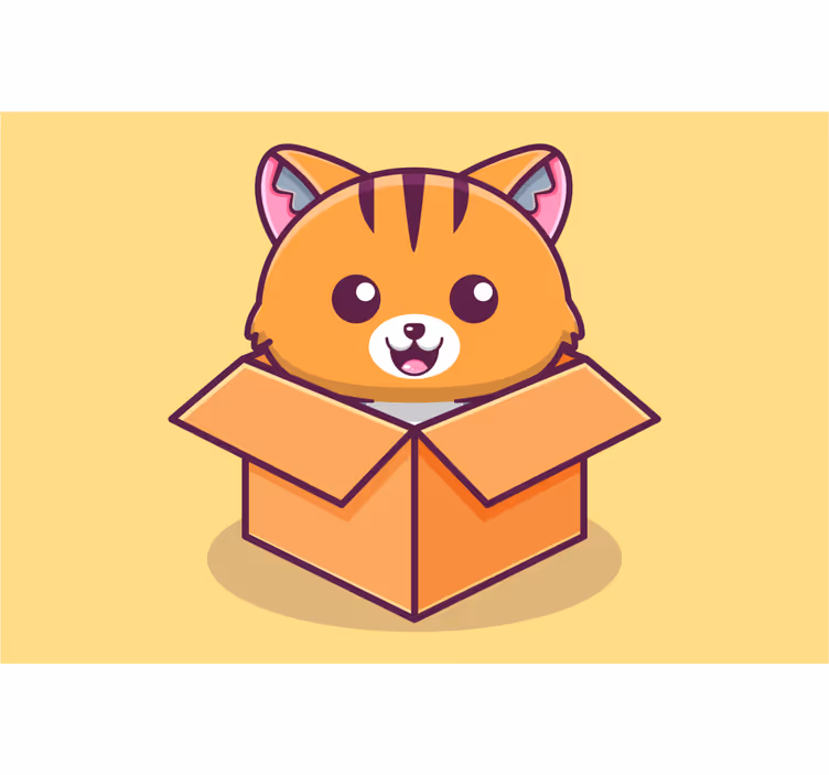 Rrullgardin barn katt i låda - Tenstickers