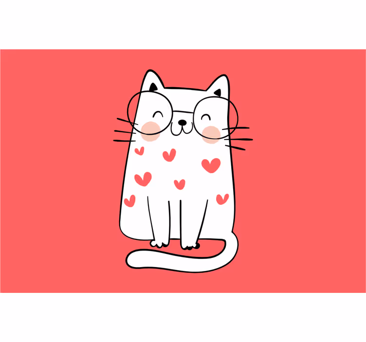 Rrullgardin barn söt leende katt - Tenstickers