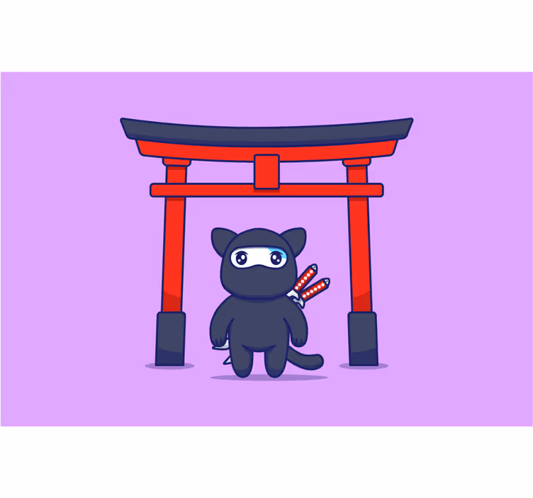 Rullgardin barn ninja katt - Tenstickers