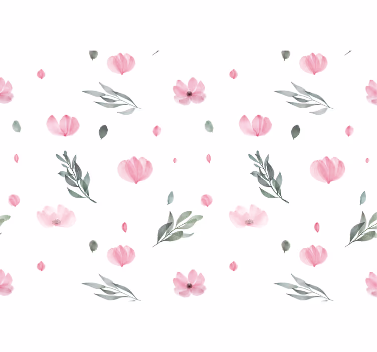 Rrullgardin barn rosa minimalistiska blommor - Tenstickers