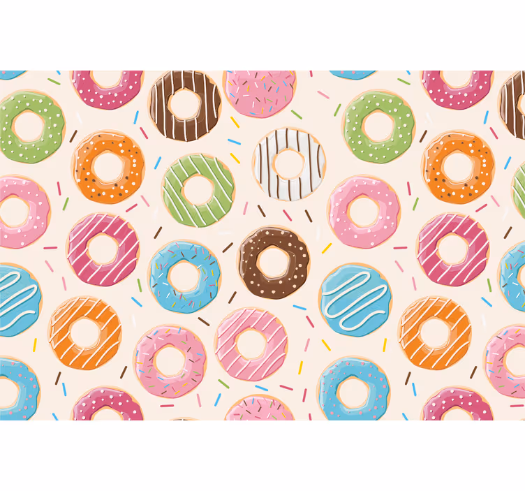 Rullgardin barn donutsbakgrund - Tenstickers