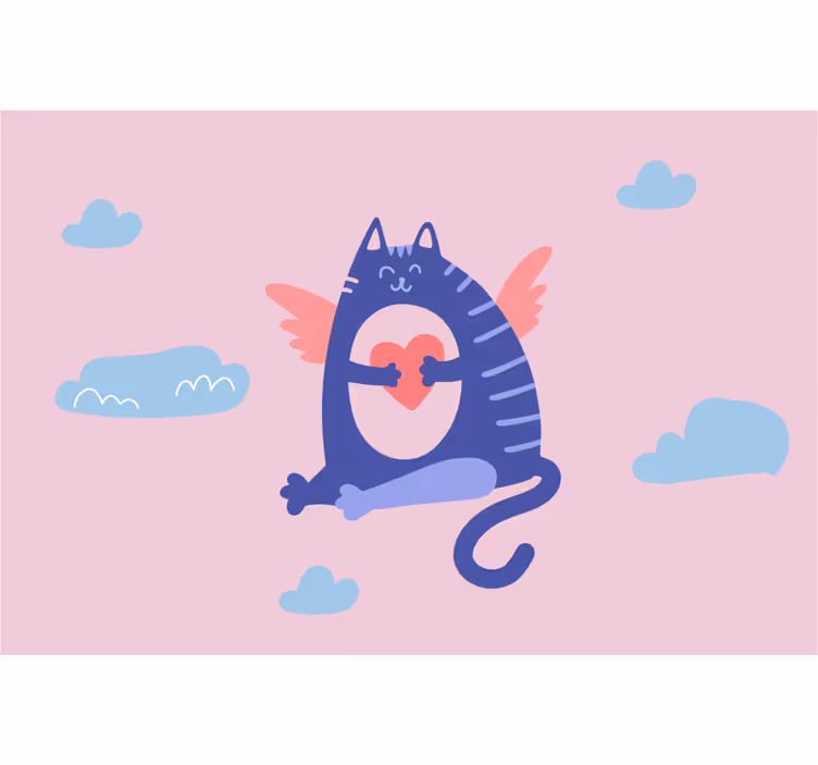 Rrullgardin barn söt flygande katt - Tenstickers