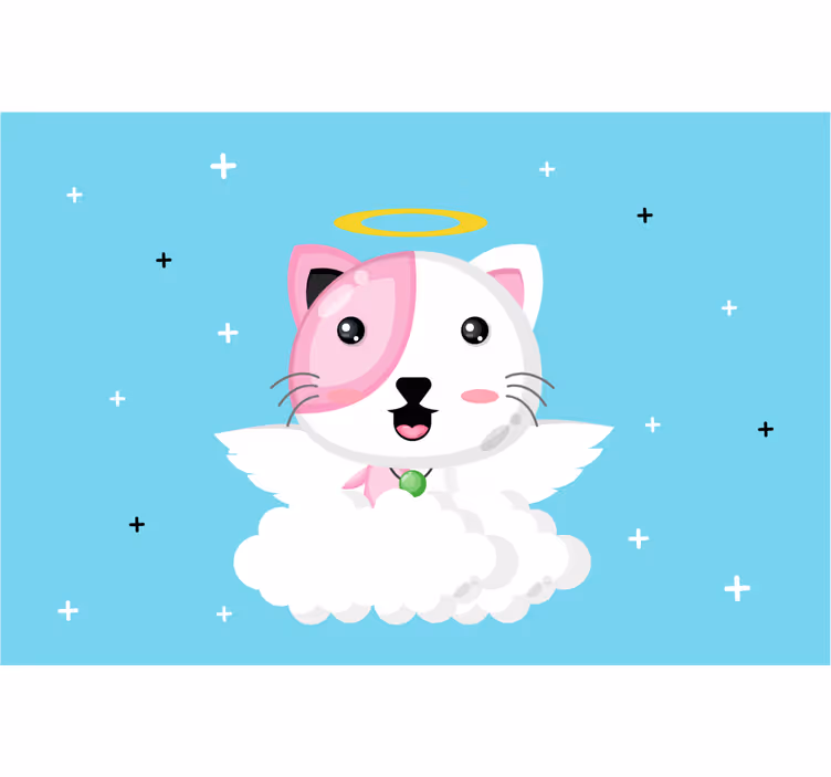 Rullgardin barn ängel katt - Tenstickers