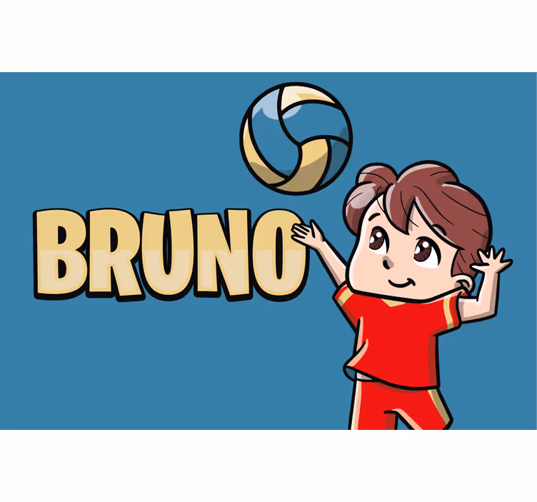 Rullgardin barn volleybollspelare med namn - Tenstickers
