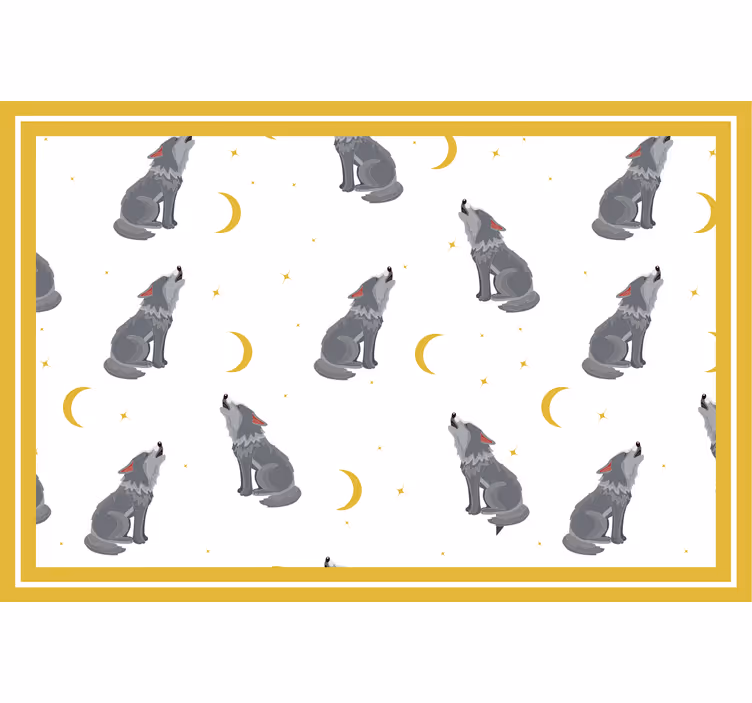 Rrullgardin barn ugglor som ylar mot månen - Tenstickers