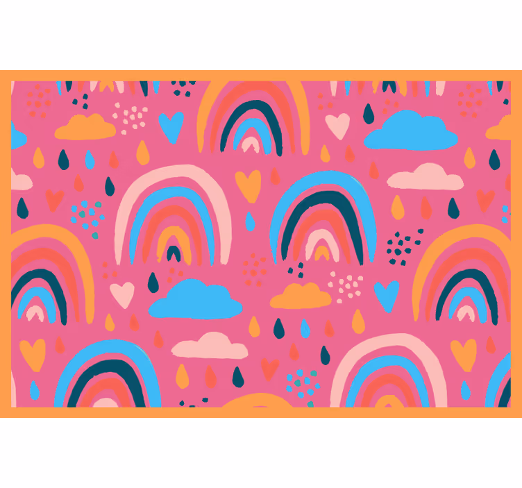 Rrullgardin barn minimalistiska regnbågar rosa bakgrund - Tenstickers