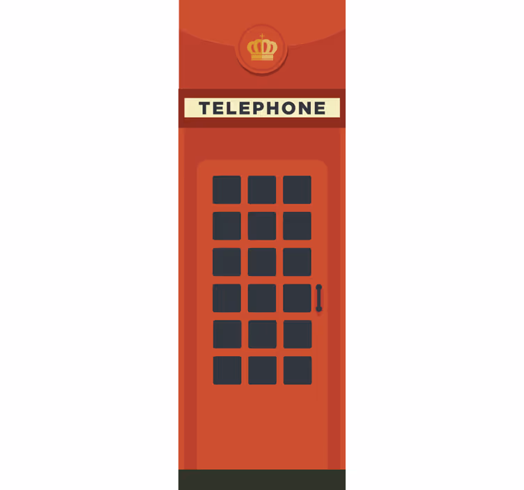 Rullgardin kök röd brittisk telefonkiosk - Tenstickers
