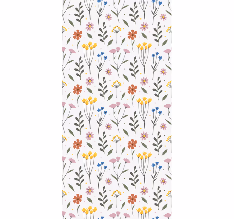 Rullgardin kök mönster av flerfärgade blommor - Tenstickers
