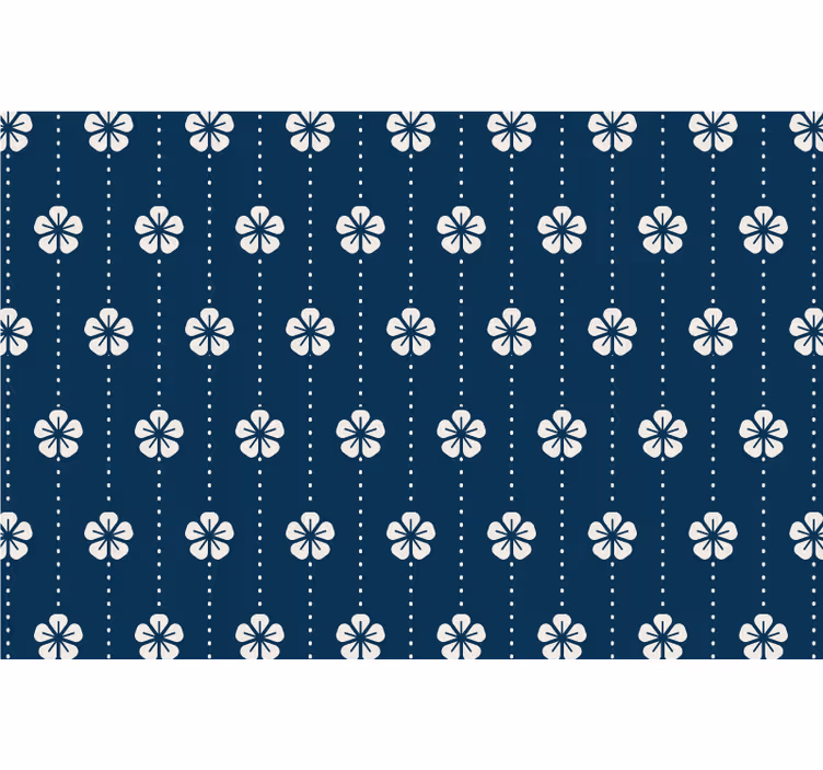 Rullgardin blå blommiga linjer - Tenstickers