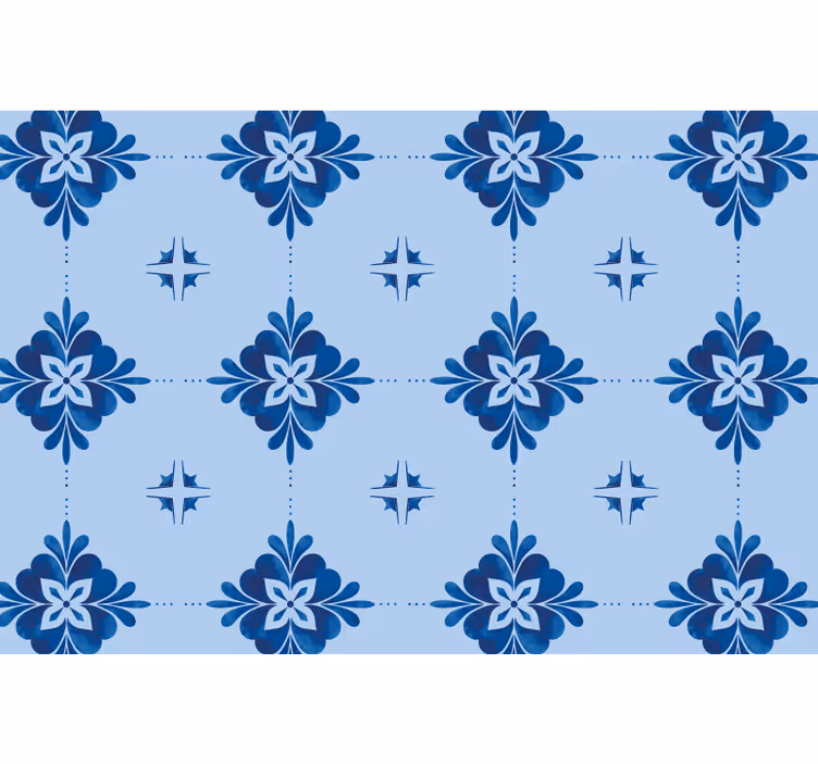 Rullgardin blå snurrplattor - Tenstickers