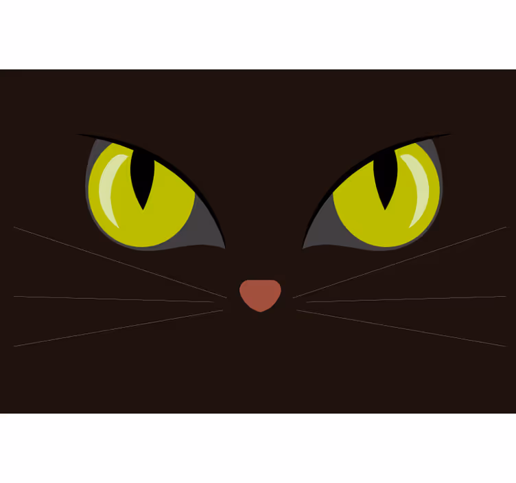 Svart rullgardin skrämmande svart halloweenkatt - Tenstickers