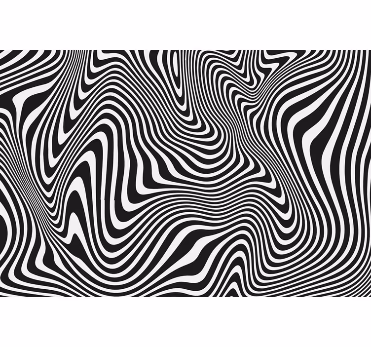 Svart rullgardin med zebramönster 3d-effekt - Tenstickers