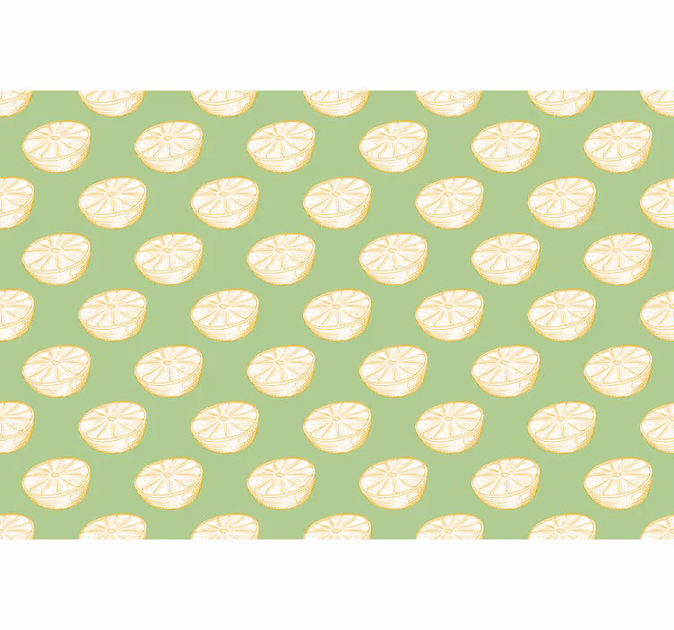 Rullgardin grön handritad citroncitrusfrukt - Tenstickers