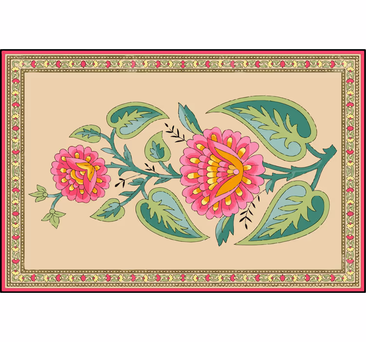 Rullgardin beige indisk mughalblomma - Tenstickers
