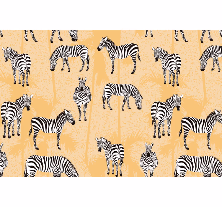 Rullgardin beige zebra och palmer - Tenstickers
