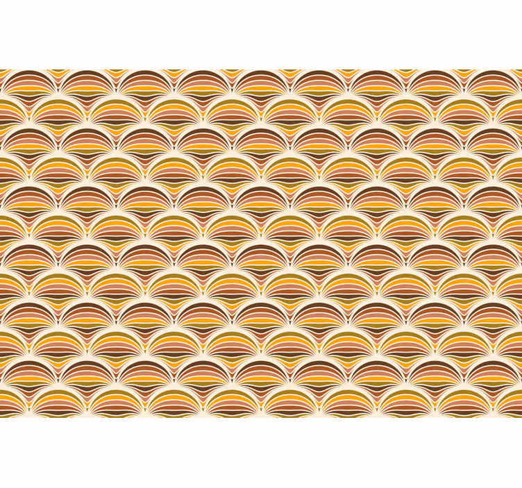 Rullgardin beige 70-talsmönster - Tenstickers