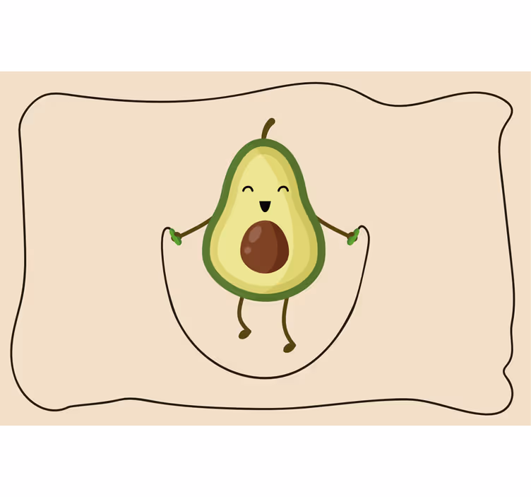 Rullgardin beige rolig avokado med hopprep - Tenstickers