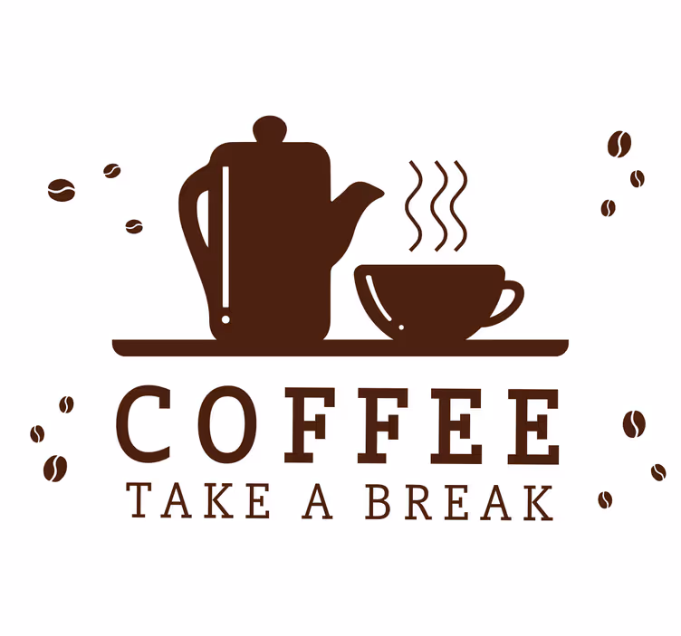 Svart rullgardin kaffekoncept på vit bakgrund - Tenstickers