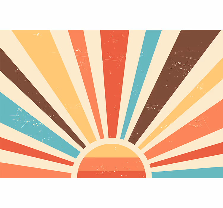 Rullgardin orange abstrakt vintage solnedgång - Tenstickers