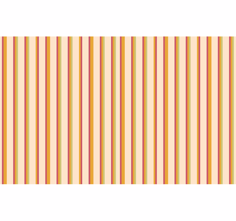Rullgardin orange retro pastellrandigt mönster - Tenstickers