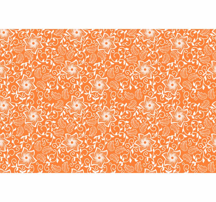 Rullgardin orange paisleyblommor - Tenstickers