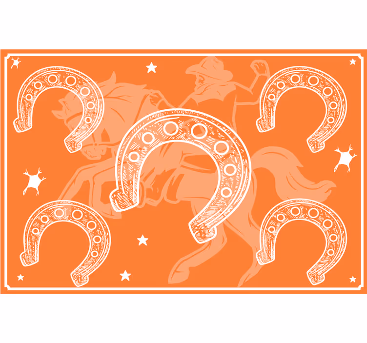 Rullgardin orange hästsko - Tenstickers