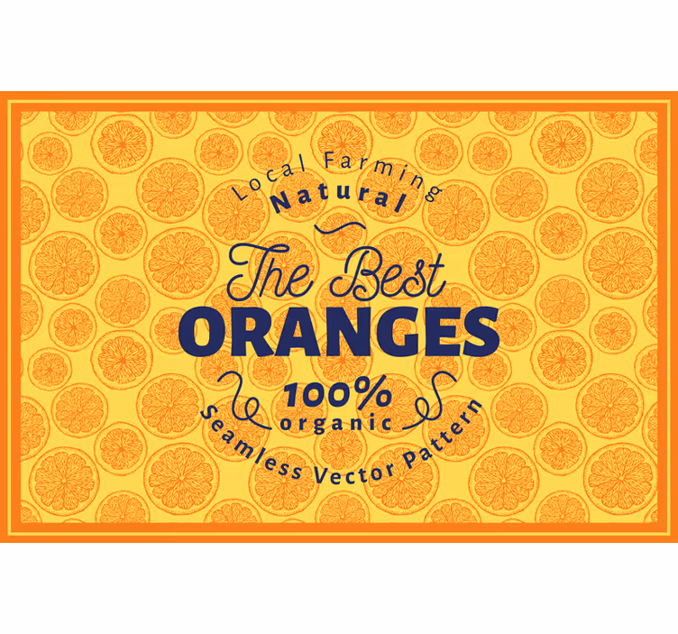 Rullgardin orange mantel orange handritad mönster ramme - Tenstickers