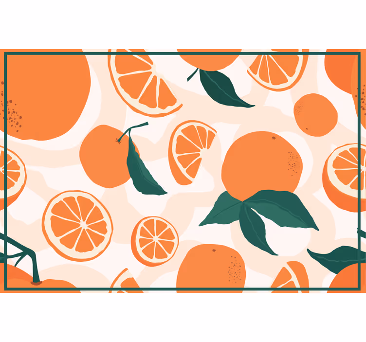Rullgardin orange mandarinbitar - Tenstickers