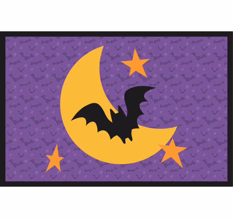 Rullgardin lila måne stjärnor och fladdermus placemat - Tenstickers