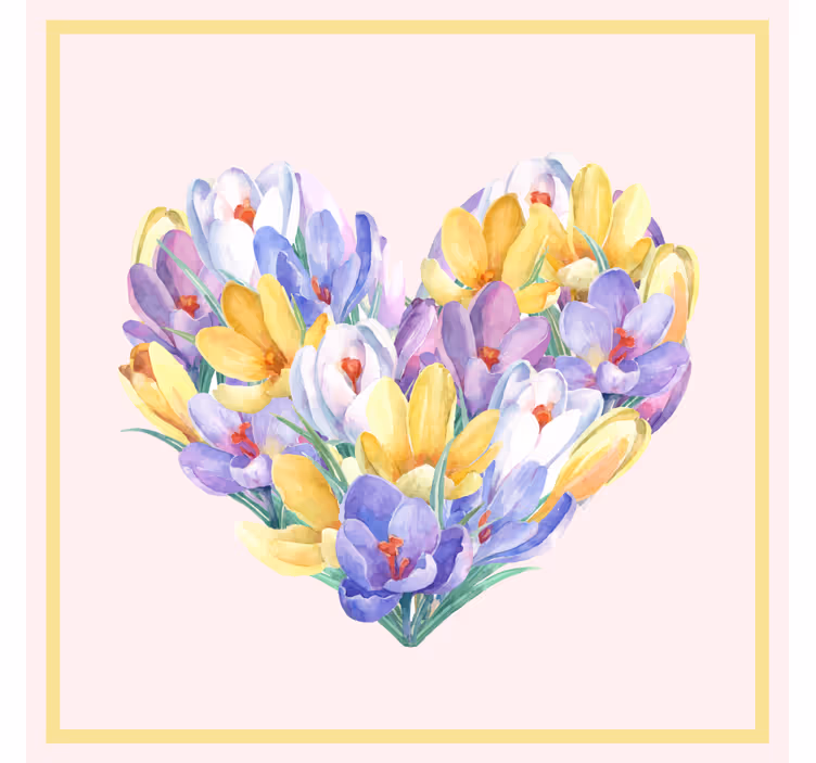Rullgardin vardagsrum krokusblomma hjärtformad design - Tenstickers