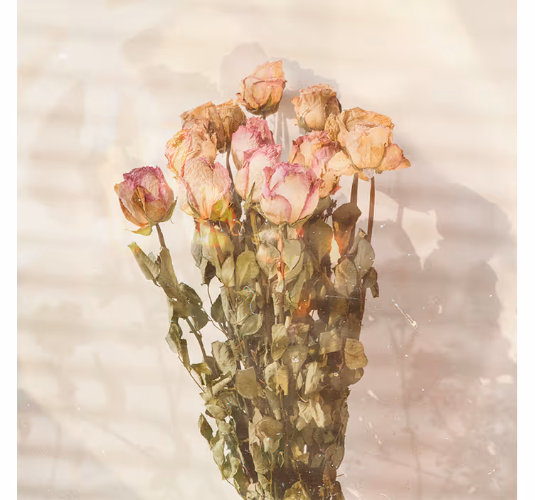 Rullgardin vardagsrum stugstil vilda blommor - Tenstickers