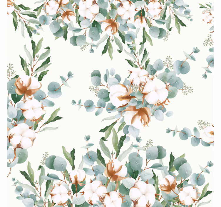 Rullgardin vardagsrum shabby chic stil bomullsplantor - Tenstickers