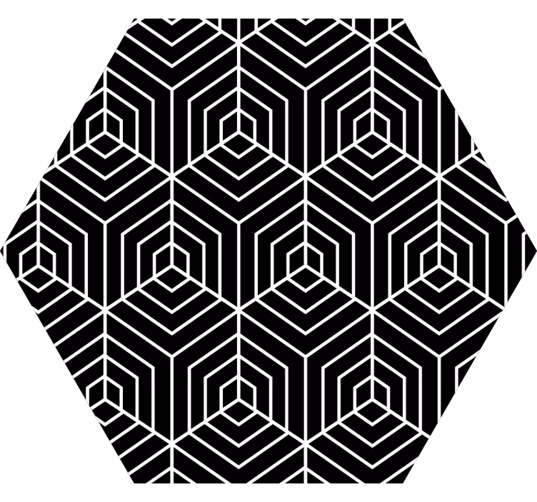 Abstrakta linjer hexagonform rullgardin sovrum - Tenstickers