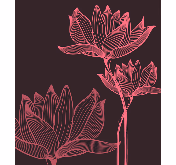 Rullgardin sovrum lotus två blommor - Tenstickers