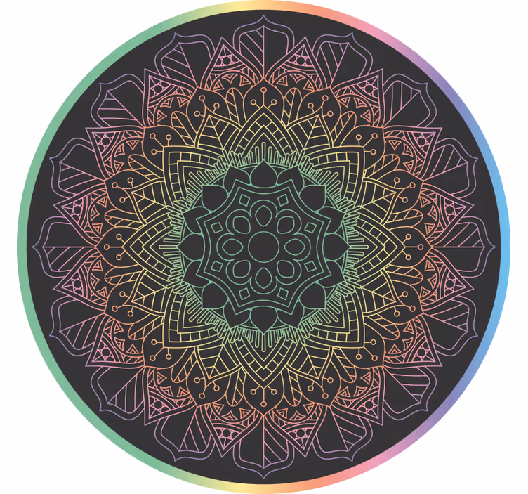 Rullgardin sovrum regnbåge mandala - Tenstickers