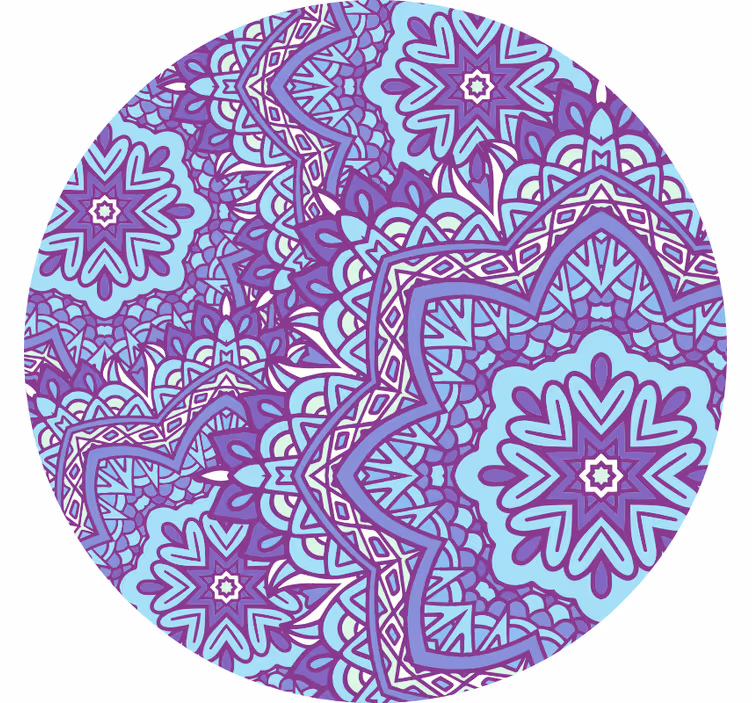 Rullgardin sovrum blå och lila mandala - Tenstickers