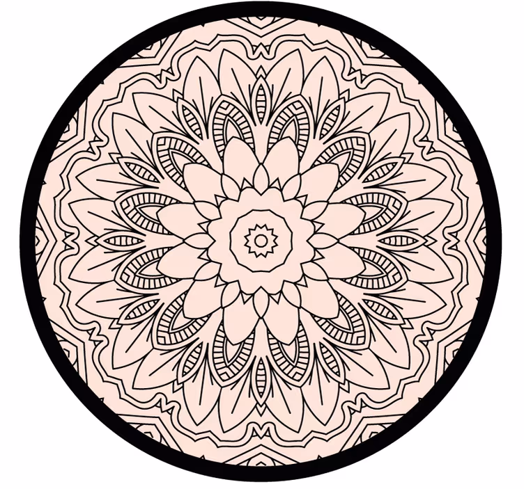 Rullgardin sovrum visuell effekt cirkelmatta - Tenstickers