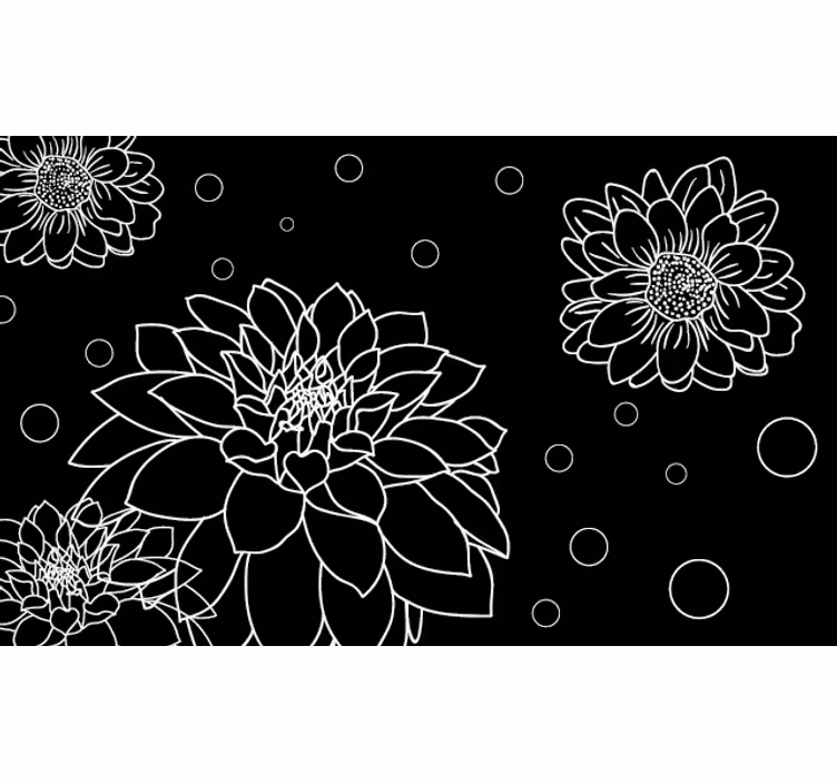 Abstrakta blommor rullgardin sovrum - Tenstickers