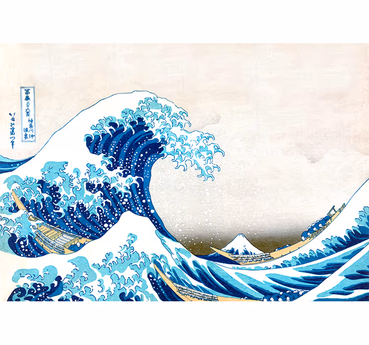 Rullgardin vardagsrum kanagawa våg - Tenstickers
