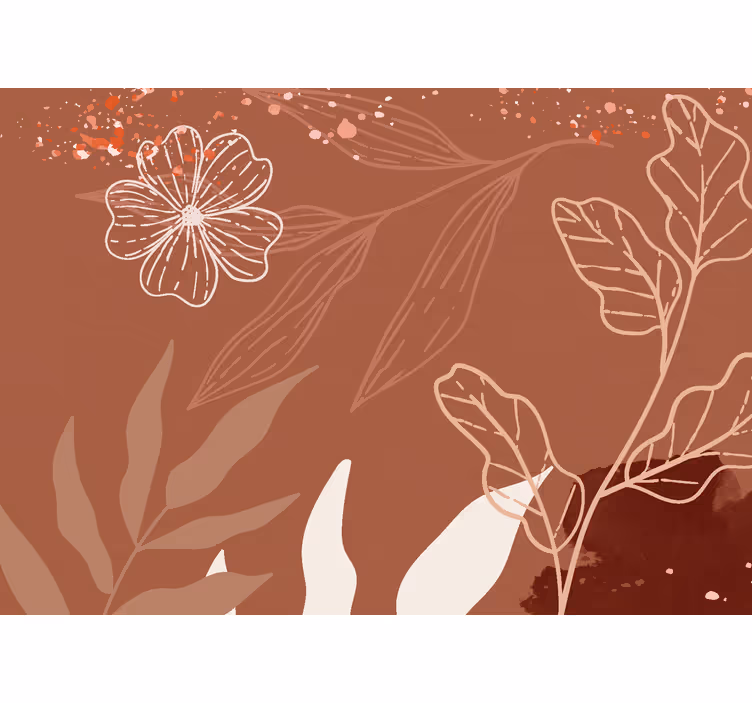 Rullgardin vardagsrum minimalistisk bladdesign - Tenstickers