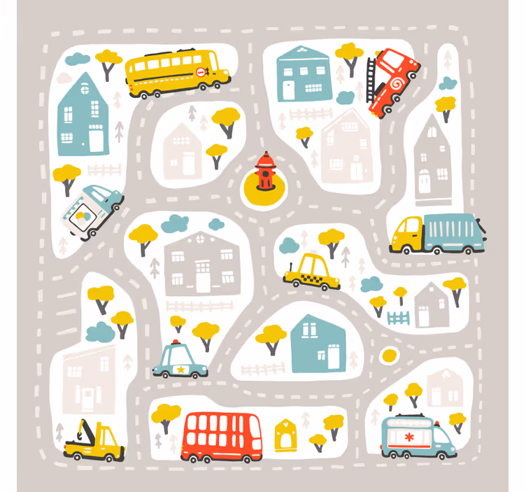 Rullgardin barn stad nordisk stil - Tenstickers