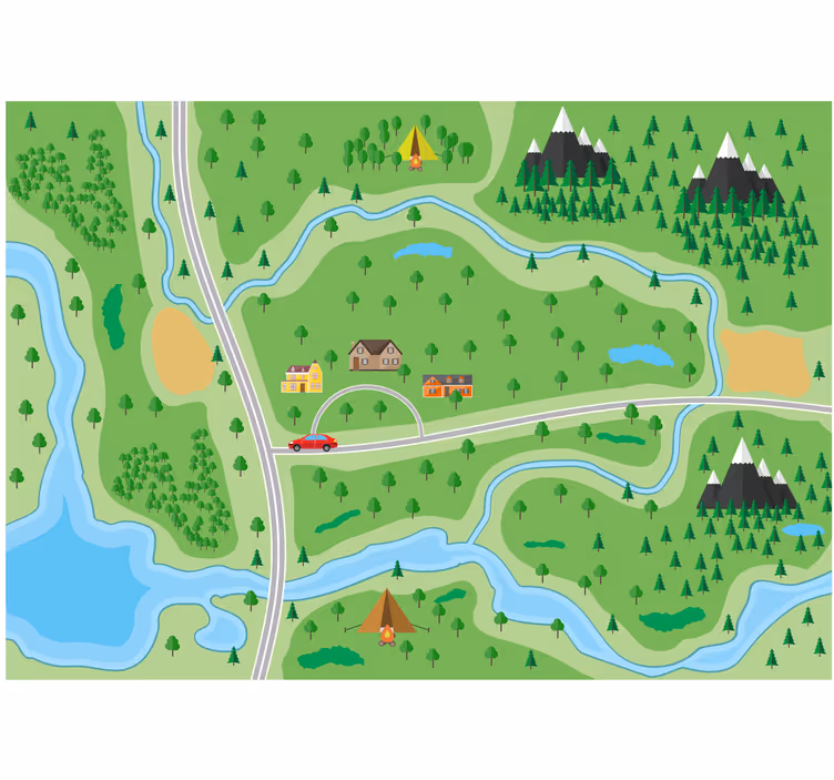 Rrullgardin barn bergskarta - Tenstickers