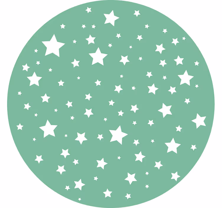Rullgardin barn grönstjärnor rund - Tenstickers