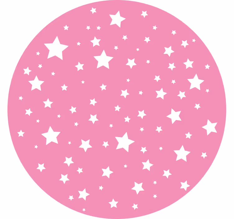 Rrullgardin barn rosa stjärnor rund - Tenstickers